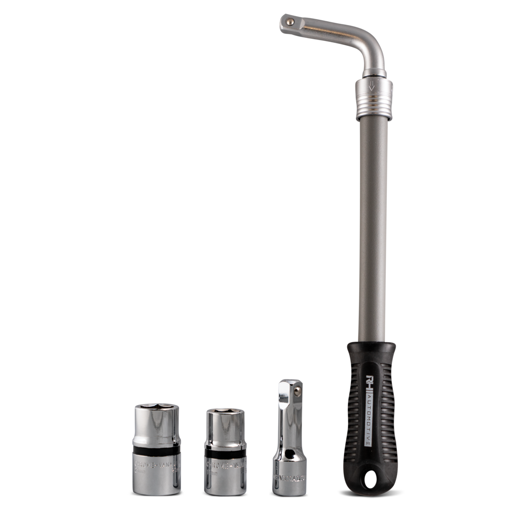 Mr Lugnut UNIVERSAL LUG WRENCH - INCLUDES 2 DUAL SOCKETS, 17MM, 3/4", 13/16", 7/8"