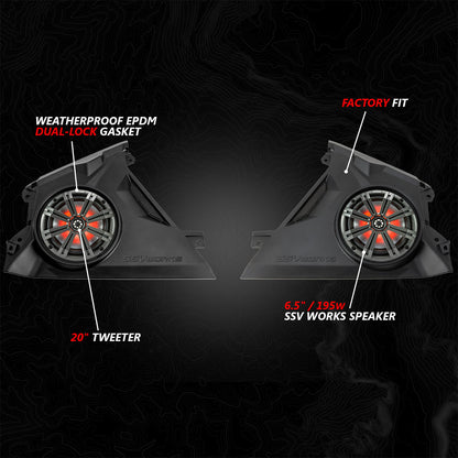 2024-2026 Can-Am® Maverick R, Phase-6 K-Spec 1400watt 6-Speaker Stereo System with Kicker Horns