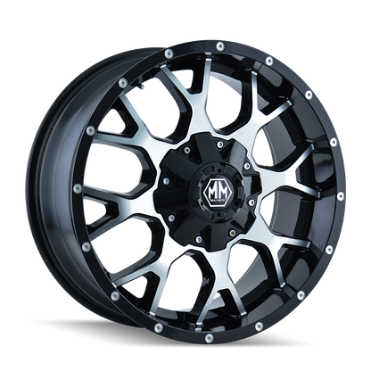 MAYHEM MAYHEM WARRIOR 8015 GLOSS BLACK MACHINED 18X9 8-170 -12MM 130.8MM