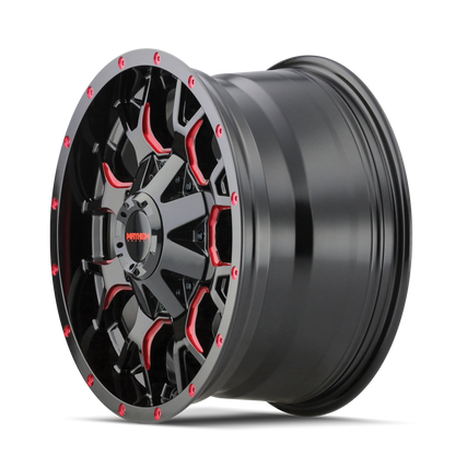 MAYHEM MAYHEM WARRIOR 8015 GLOSS BLACK MILLED PRISM RED 20X9 6-135/6-139.7 0MM 106MM