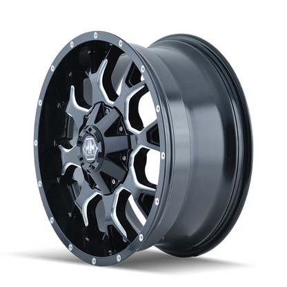MAYHEM MAYHEM WARRIOR 8015 GLOSS BLACK MILLED 20X10 8-180 -25MM 124.1MM