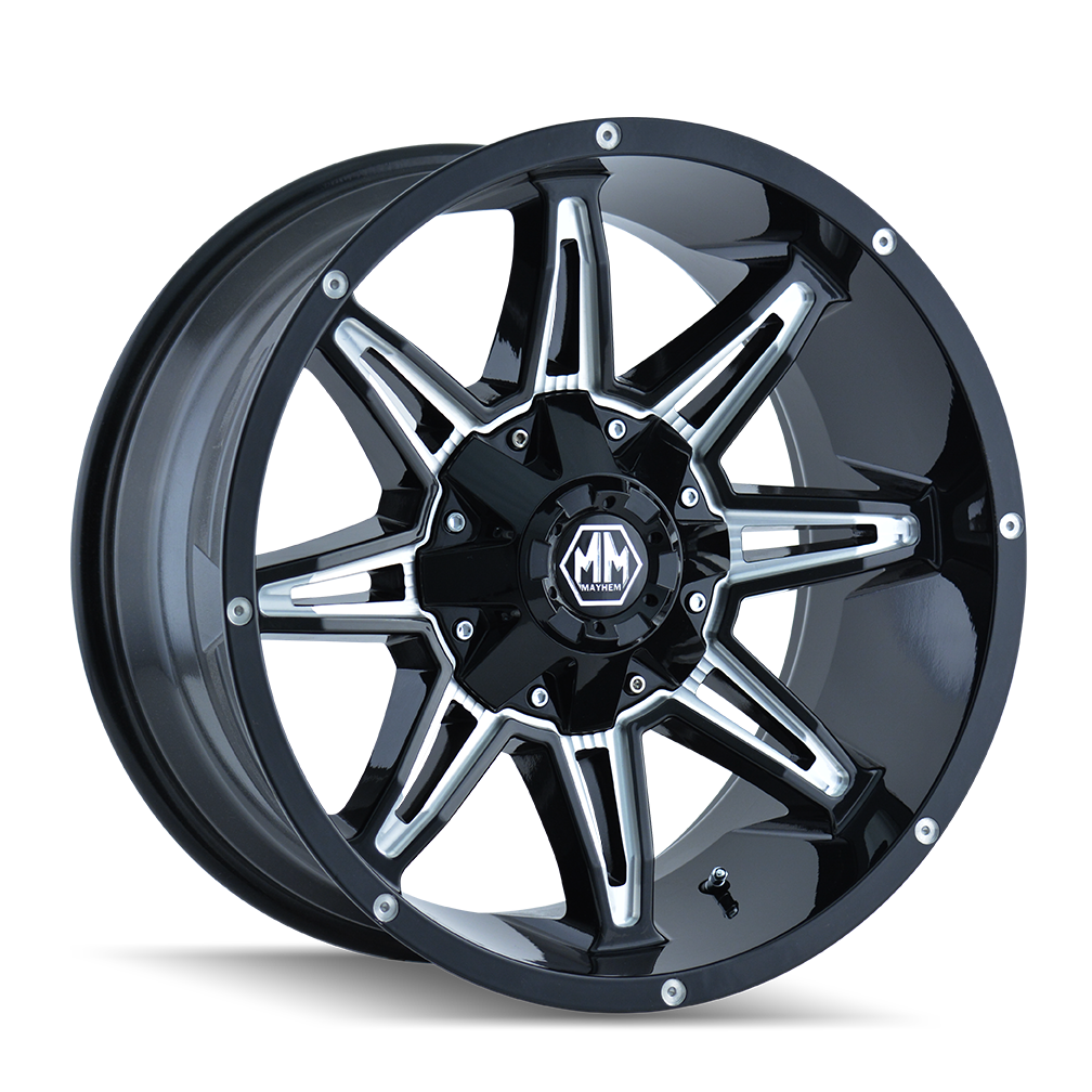 MAYHEM MAYHEM RAMPAGE 8090 GLOSS BLACK MILLED 20X10 6-135/6-139.7 -25MM 106MM