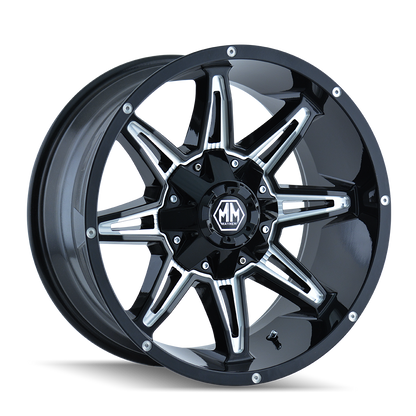 MAYHEM MAYHEM RAMPAGE 8090 GLOSS BLACK MILLED 20X9 8-165.1 0MM 130.8MM