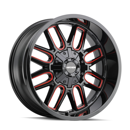 MAYHEM MAYHEM COGENT 8107 GLOSS BLACK MILLED PRISM RED 20X9 6-135/6-139.7 18MM 106MM