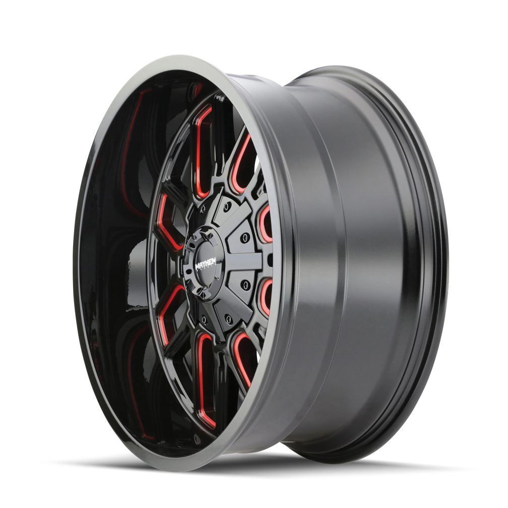 MAYHEM MAYHEM COGENT 8107 GLOSS BLACK MILLED PRISM RED 20X10 5-127/5-139.7 -19MM 87.1MM