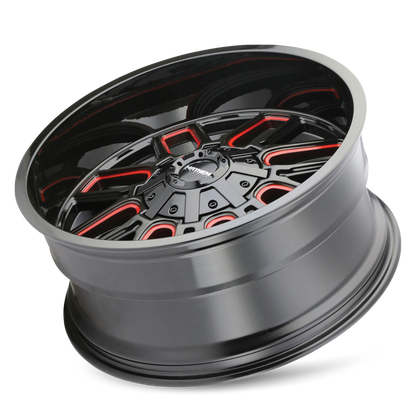MAYHEM MAYHEM COGENT 8107 GLOSS BLACK MILLED PRISM RED 20X9 6-135/6-139.7 18MM 106MM