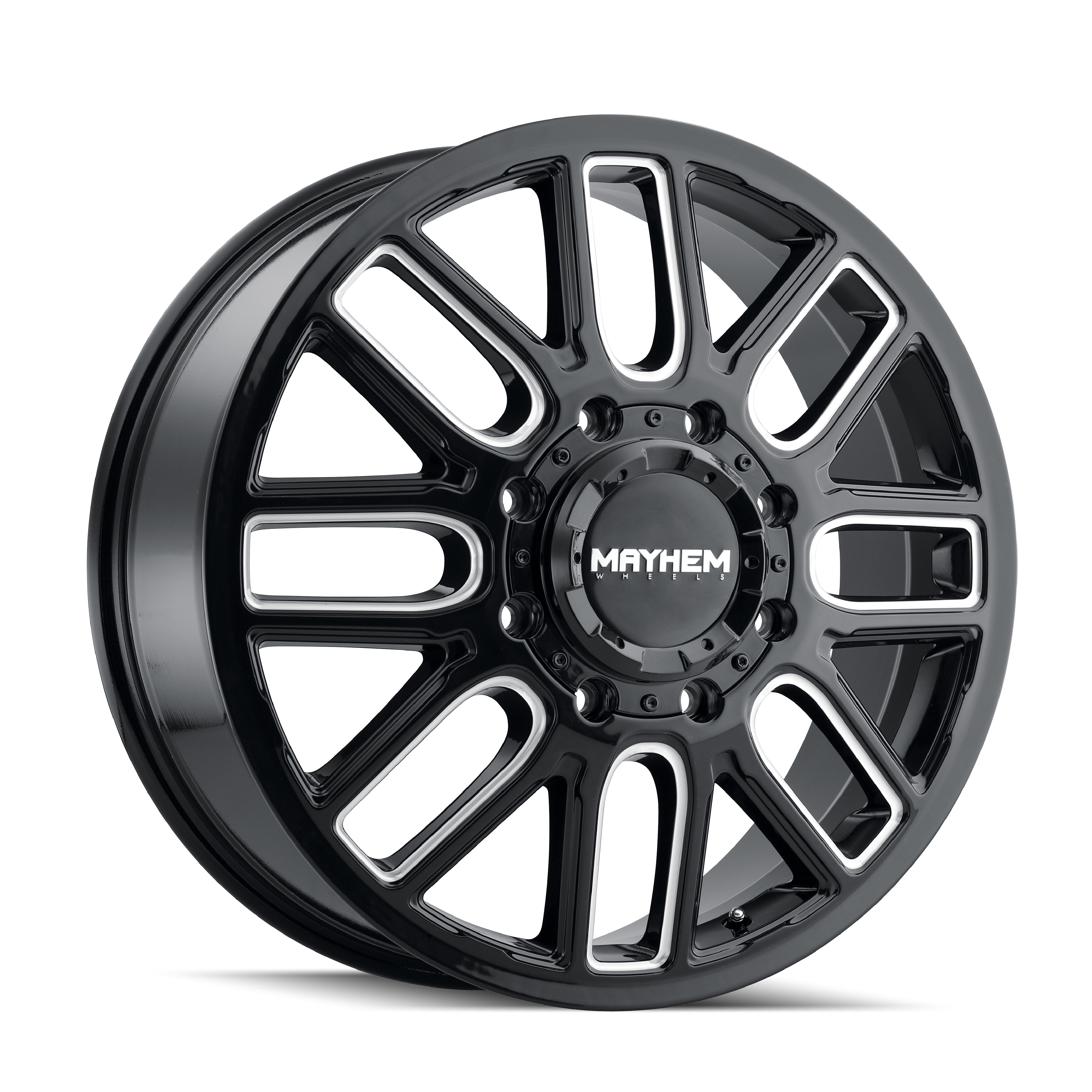 MAYHEM MAYHEM COGENT DUALLY (8107D) GLOSS BLACK MILLED 20X8.25 FRONT 8-200 115MM 142MM