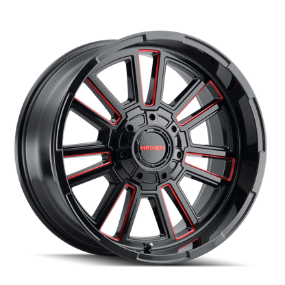 MAYHEM MAYHEM APOLLO 8115 GLOSS BLACK MILLED PRISM RED MILLED 20-9 8-165.1 18MM 125.2MM
