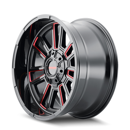 MAYHEM MAYHEM APOLLO 8115 GLOSS BLACK MILLED PRISM RED MILLED 20-10 8-170 -19MM 125.2MM