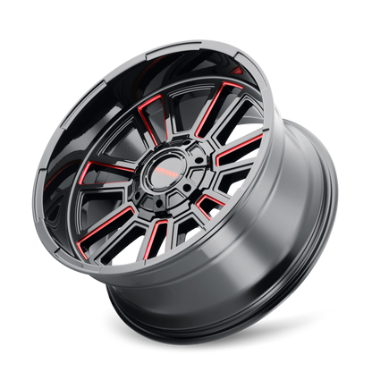 MAYHEM MAYHEM APOLLO 8115 GLOSS BLACK MILLED PRISM RED MILLED 20-10 8-165.1 -19MM 125.2MM