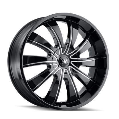 MAZZI MAZZI ROLLA 374 GLOSS BLACK MILLED 24X9.5 5-127/5-139.7 18MM 87MM