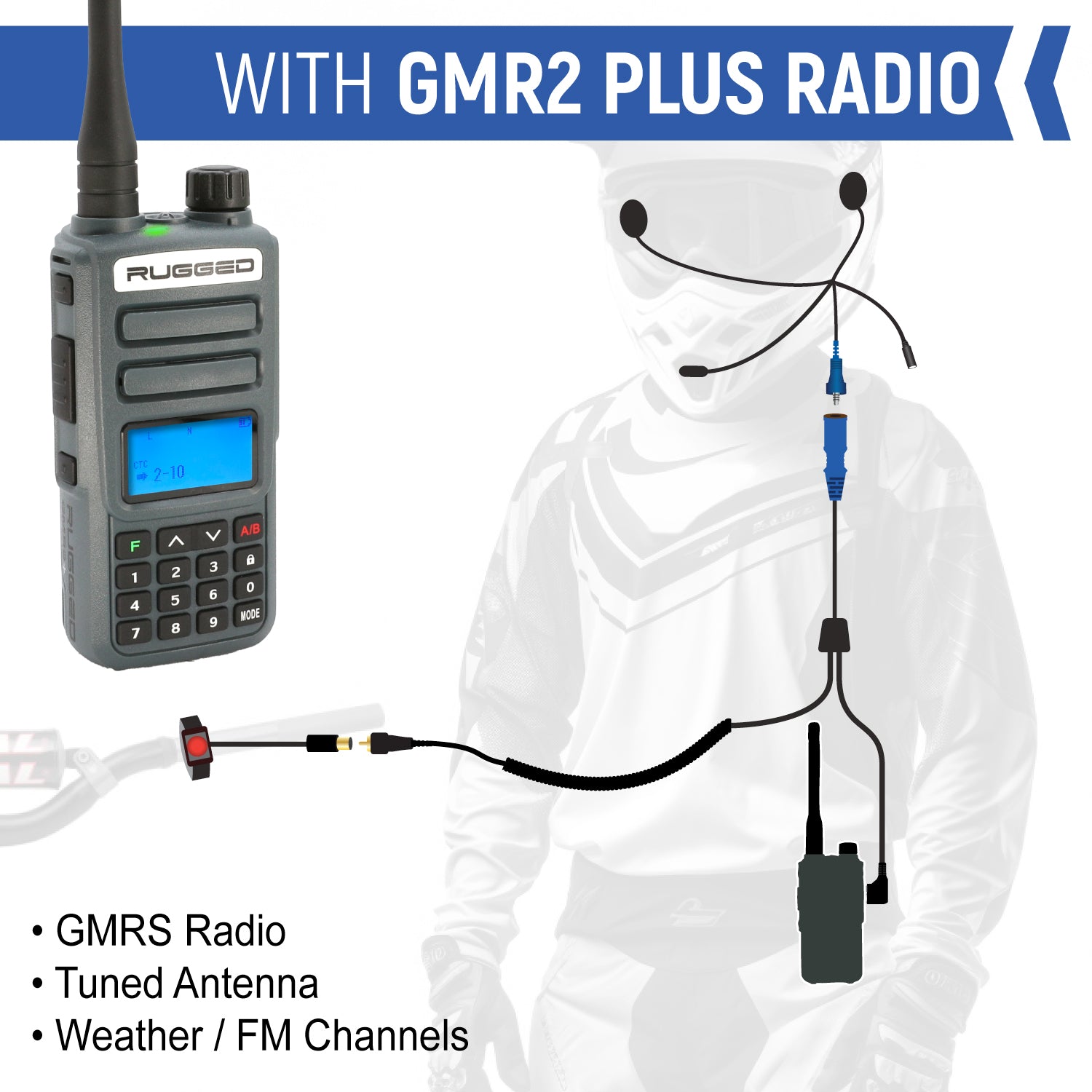 MOTO MAX Complete Motorcycle Communication Kit with Heavy-Duty OFFROAD Cables