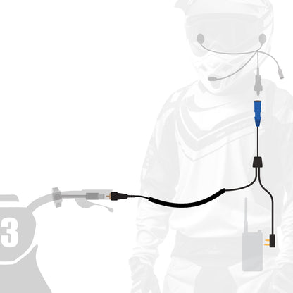 RUGGED Wired MOTO MAX Motorcycle Harness with Pre-Wired 2-Pin Rugged Handheld Radio Connector