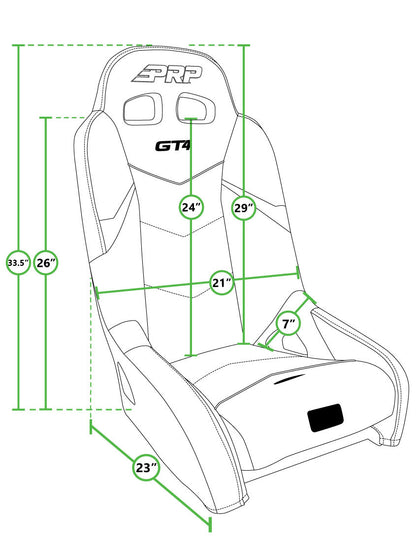 GT4 Suspension Seat, Black and