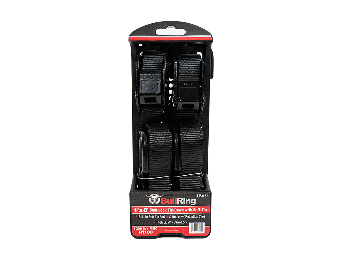 1" x 8' Cam-Lock Tie Down with Soft-Tie (2 Pack) - SpeedStrap