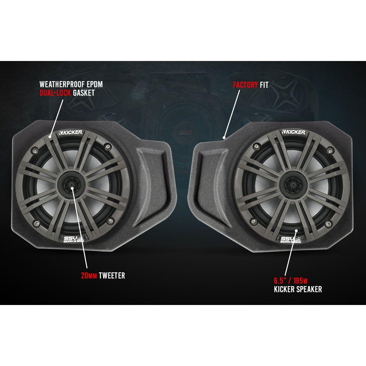 Polaris Ranger XP 1000 6.5" Front Speaker Pods