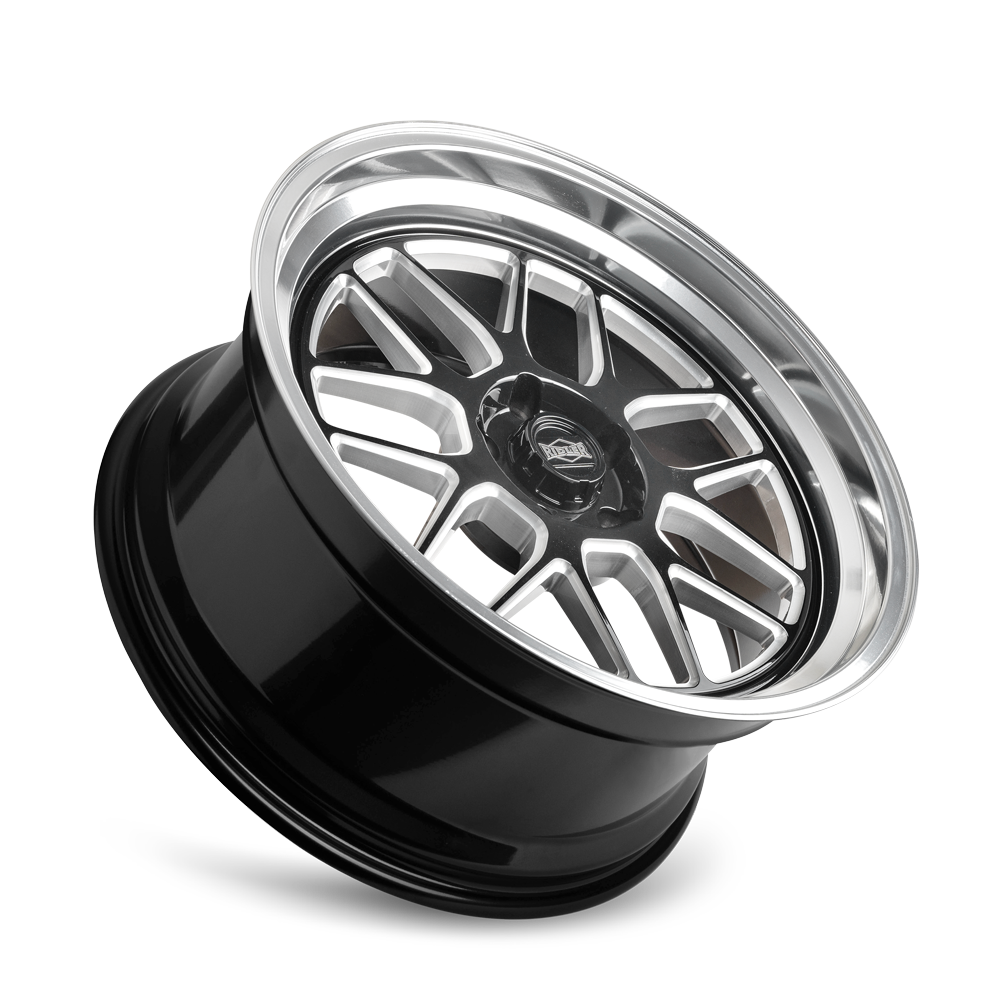 RIDLER RIDLER 611 611 GLOSS BLACK/MILLED WITH DIAMOND CUT LIP 17X7 5-114.3 0MM 83.82MM