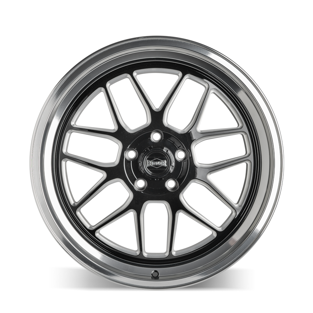 RIDLER RIDLER 611 611 GLOSS BLACK/MILLED WITH DIAMOND CUT LIP 17X7 5-120.65 0MM 83.82MM