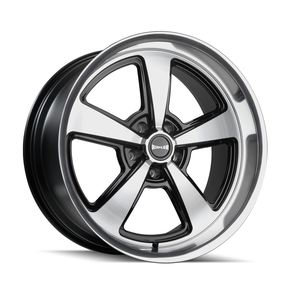 RIDLER RIDLER 652 652 GLOSS BLACK WITH DIAMOND CUT FACE & LIP 18X9.5 5-139.7 0MM 108.1MM
