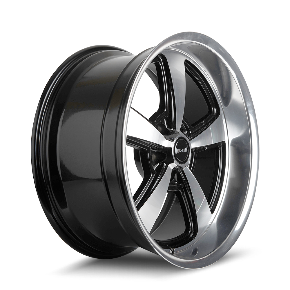 RIDLER RIDLER 652 652 GLOSS BLACK WITH DIAMOND CUT FACE & LIP 18X8 5-139.7 0MM 108.1MM