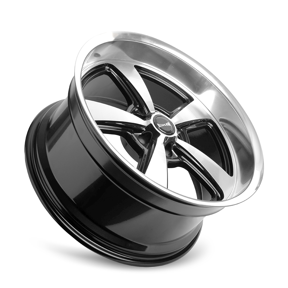 RIDLER RIDLER 652 652 GLOSS BLACK WITH DIAMOND CUT FACE & LIP 20X10 5-120.65 0MM 83.82MM