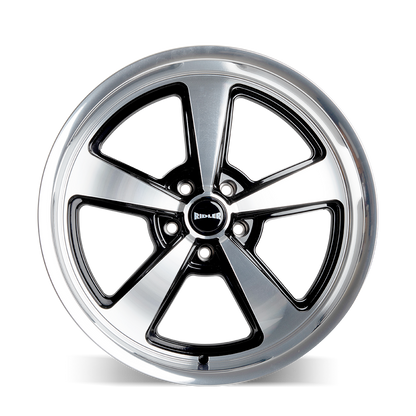 RIDLER RIDLER 652 652 GLOSS BLACK WITH DIAMOND CUT FACE & LIP 18X8 5-127 0MM 83.82MM
