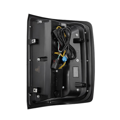 Alpha Rex 14-18 Chevrolet Silverado 1500 / 15-19 Silverado 2500HD/3500HD / 15-19 GMC Sierra 3500HD Dually LUXX-Series LED Tail Lights Black-Red