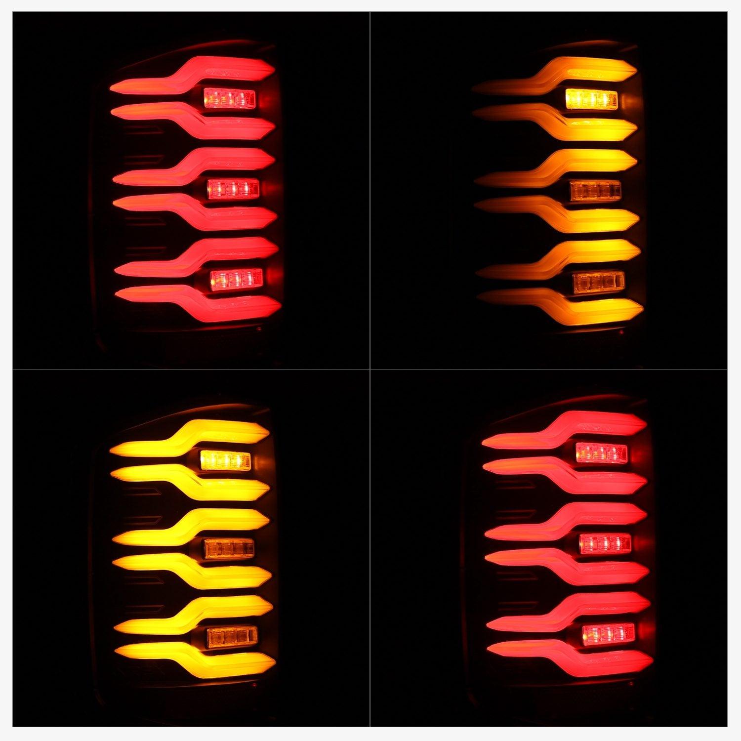 Alpha Rex 14-18 Chevrolet Silverado 1500 / 15-19 Silverado 2500HD/3500HD / 15-19 GMC Sierra 3500HD Dually LUXX-Series LED Tail Lights Black