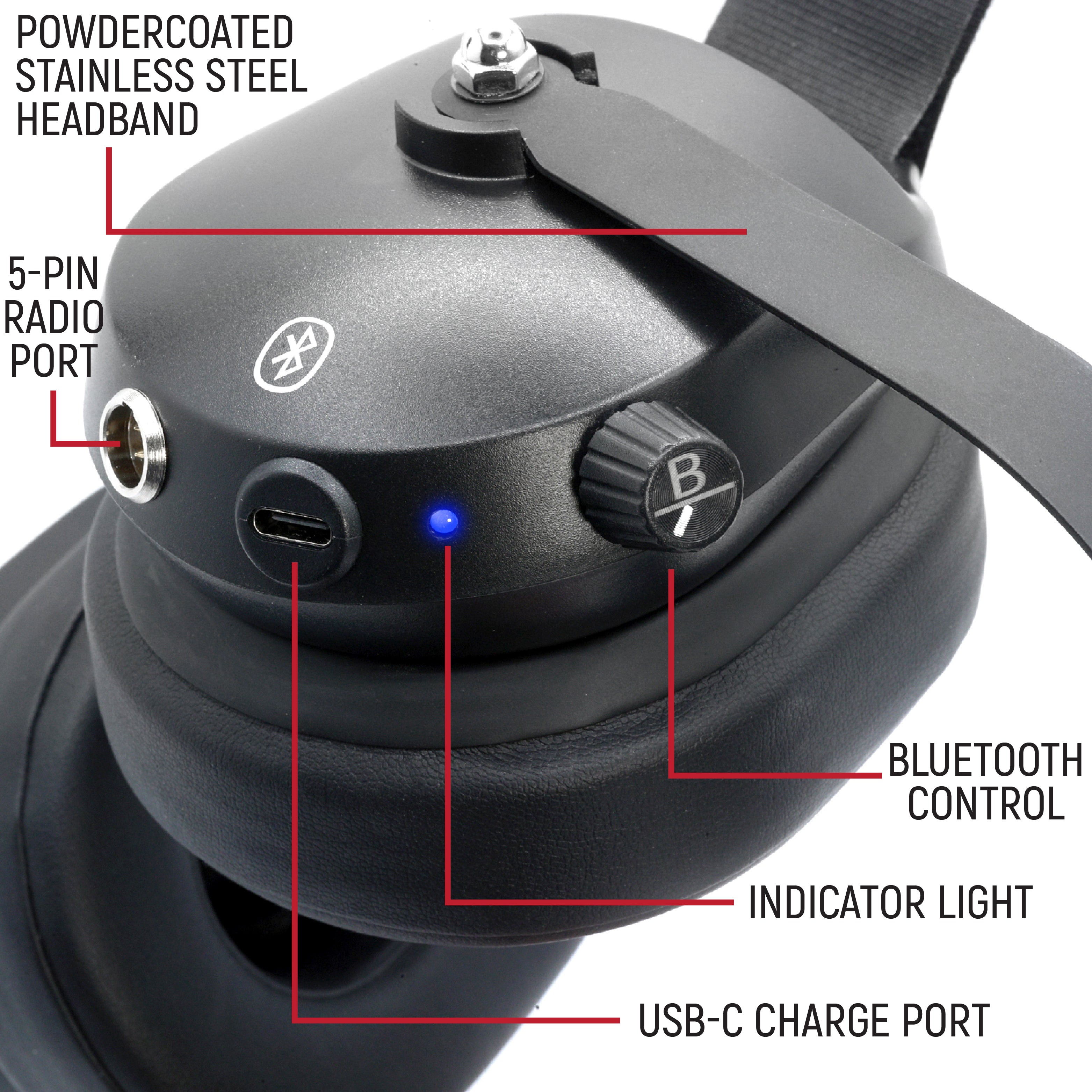 Bluetooth Headset for Cell Phones - 2-Way Radio Compatible (OTH and BTH)