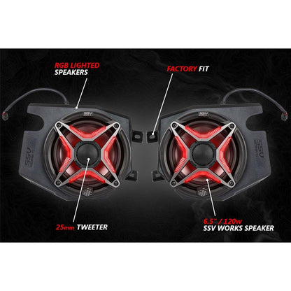 Polaris RZR V-Spec 3 Speaker Plug-&-Play Kit with JVC