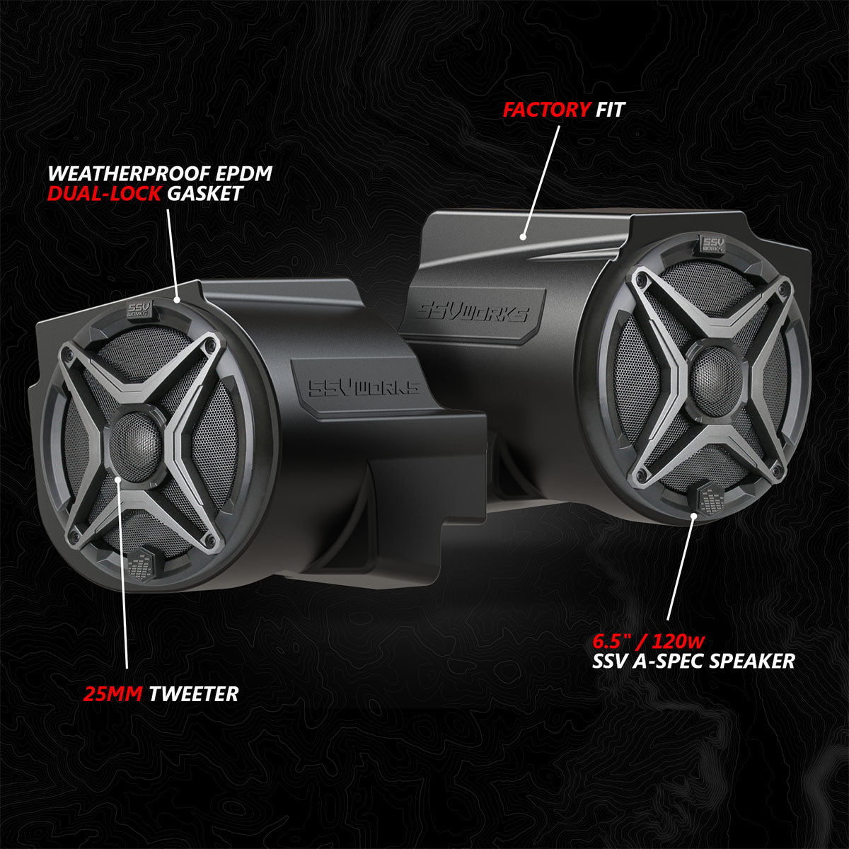 2020-2024 Polaris® RZR PRO Series Phase-2 A-Spec 4-Speaker 200watt System w/MRB4