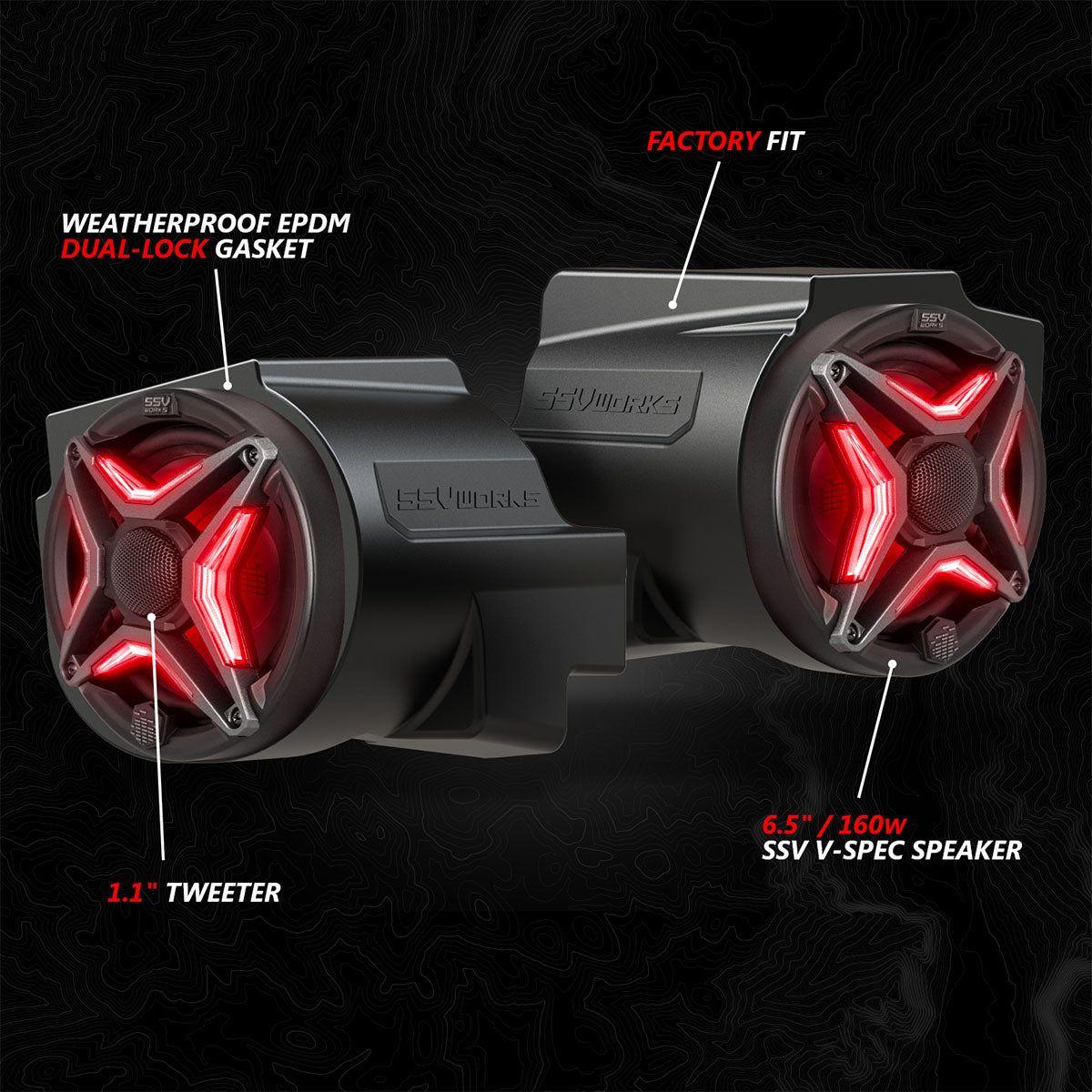 Polaris RZR Pro Series Phase-5 V-Spec 5-Speaker 1400watt System for Ride Command