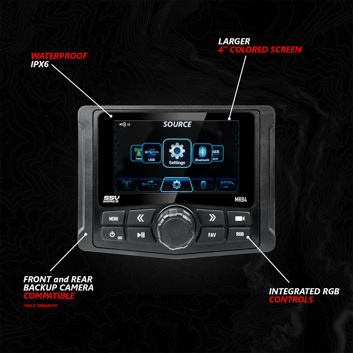 2020-2024 Polaris® RZR PRO Series Phase-6 K-Spec 5-Speaker 1400watt System w/MRB4