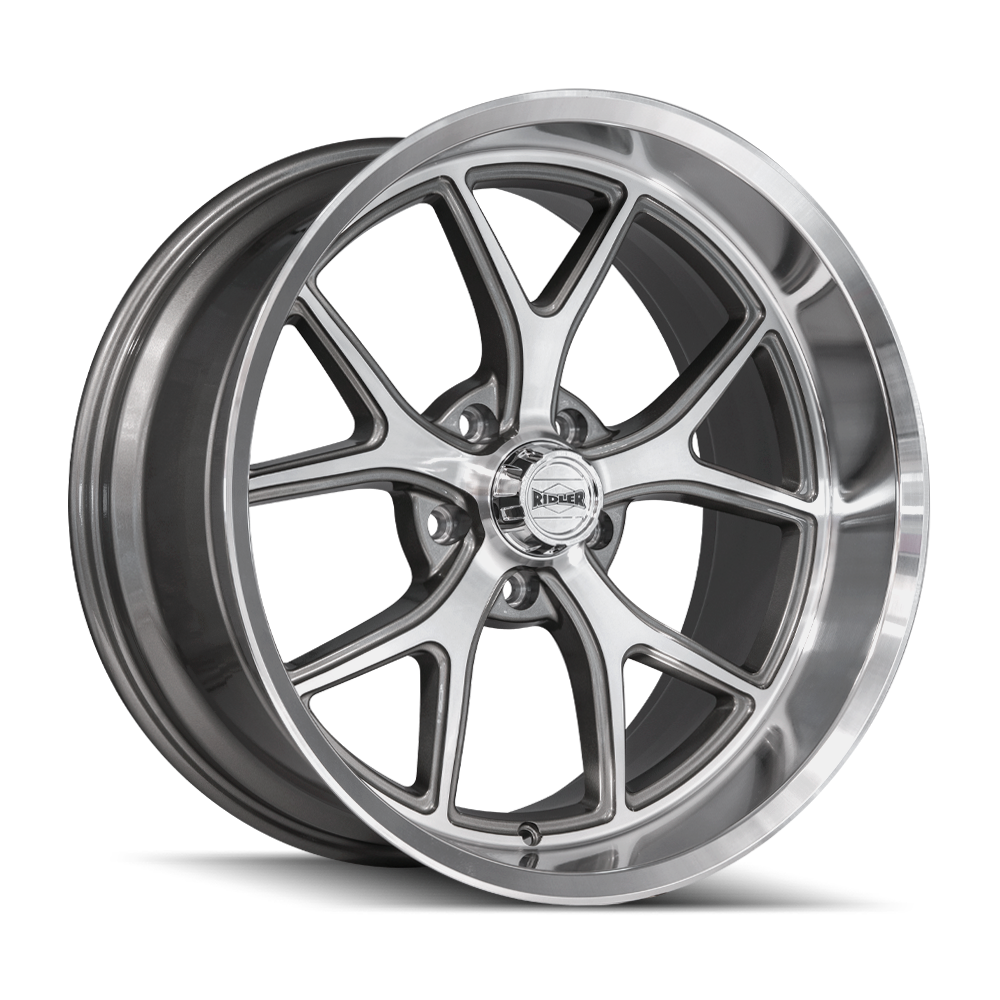 RIDLER RIDLER 661 661 GLOSS GREY WITH DIAMOND CUT FACE AND LIP 20X10 5-120.65 0MM 83.82MM