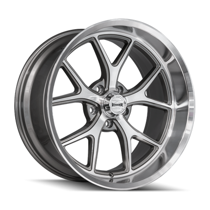 RIDLER RIDLER 661 661 GLOSS GREY WITH DIAMOND CUT FACE AND LIP 20X10 5-127 0MM 83.82MM