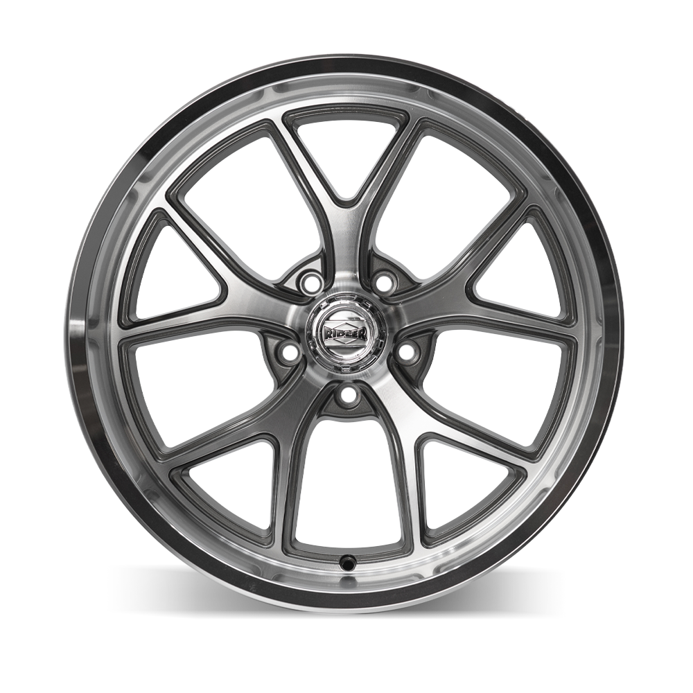 RIDLER RIDLER 661 661 GLOSS GREY WITH DIAMOND CUT FACE AND LIP 20X10 5-120.65 0MM 83.82MM