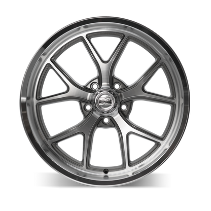 RIDLER RIDLER 661 661 GLOSS GREY WITH DIAMOND CUT FACE AND LIP 20X8.5 5-127 0MM 83.82MM