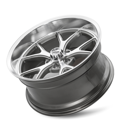 RIDLER RIDLER 661 661 GLOSS GREY WITH DIAMOND CUT FACE AND LIP 18X9.5 5-114.3 0MM 83.82MM