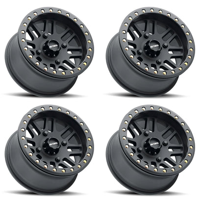 Set 0f 4 406 Beadlock Wheel 15x10 4/156 (Matte Black)