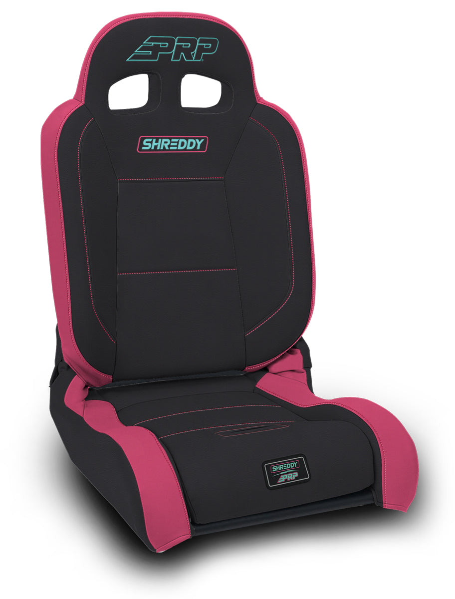 Shreddy Edition EnduroDaily Reclining Suspension Seat, Black, Pink and