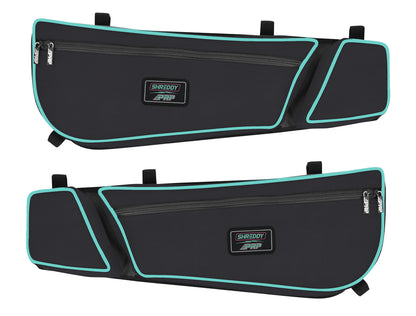 PRP Shreddy Front Door Bag with Knee Pad for Can-Am Maverick X3 (Pair), Black and Pink
