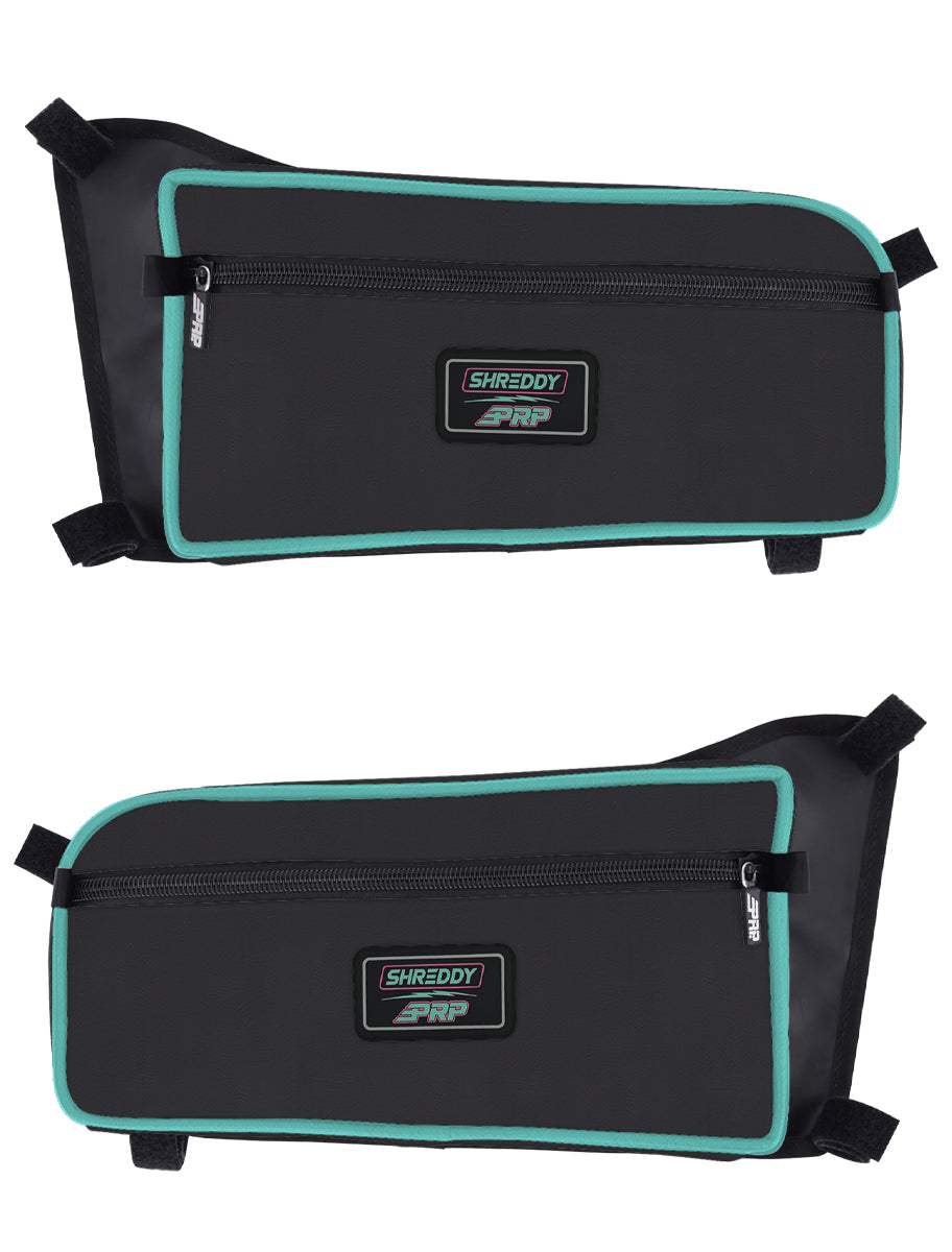 PRP Shreddy Rear Door Bags for Can-Am Maverick X3 (Pair), Black and Pink