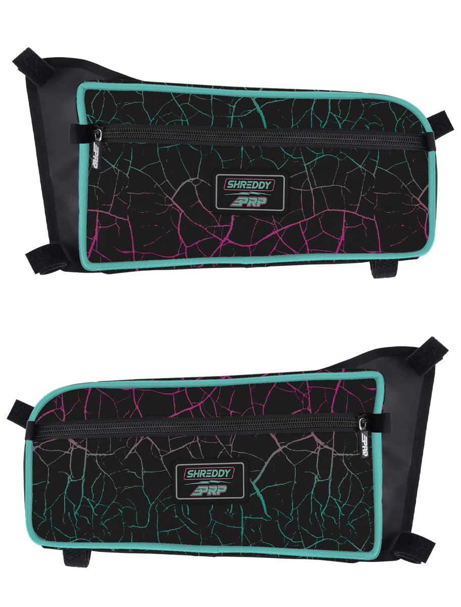 PRP Shreddy Rear Door Bags for Can-Am Maverick X3 (Pair), Black and Pink