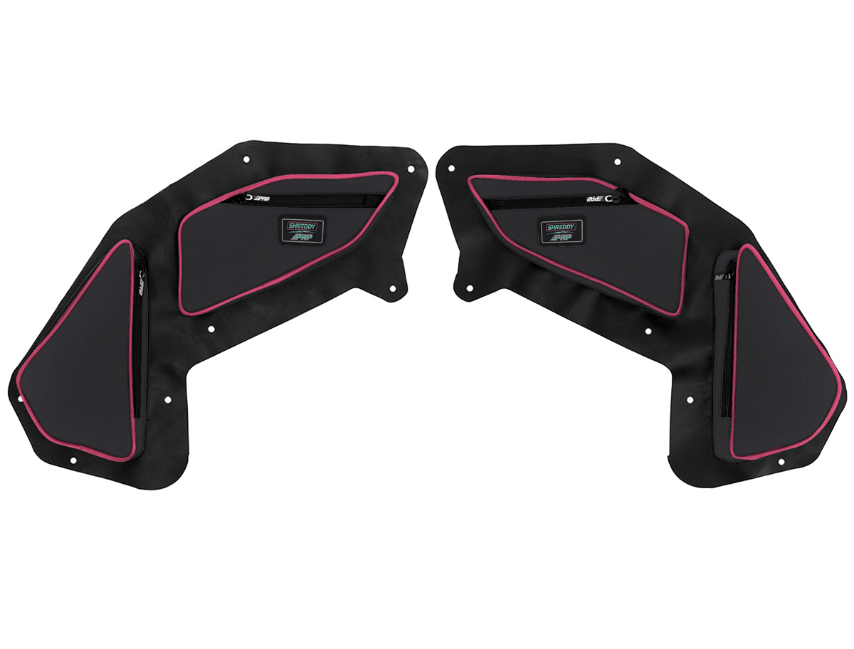 PRP Shreddy Rear Door Bags for Polaris RZR PRO XP4, PRO R4, Turbo R4 (Pair), Black and Pink