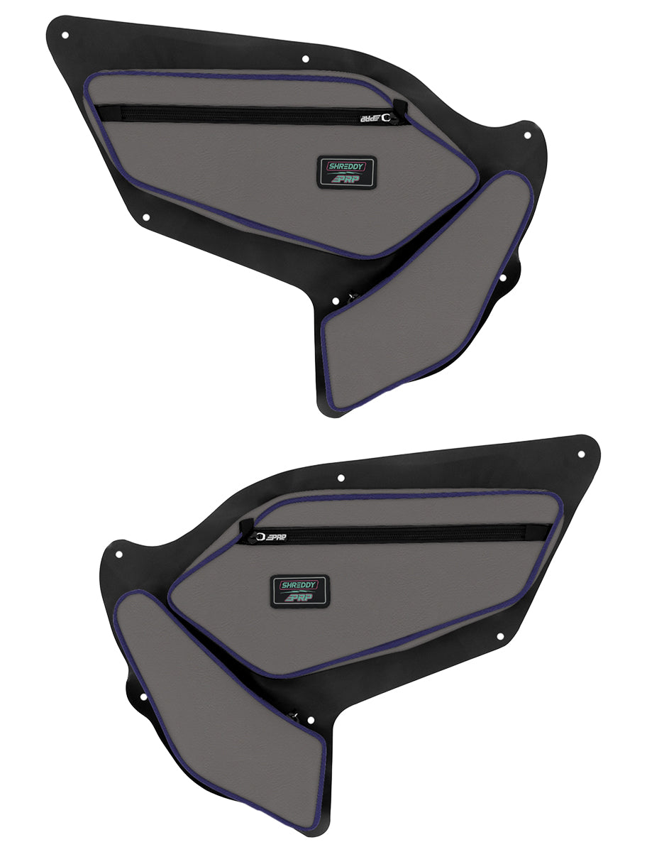 PRP Shreddy Front Door Bags with Knee Pad for Polaris RZR PRO XP, PRO R, Turbo R (Pair), Black and Pink