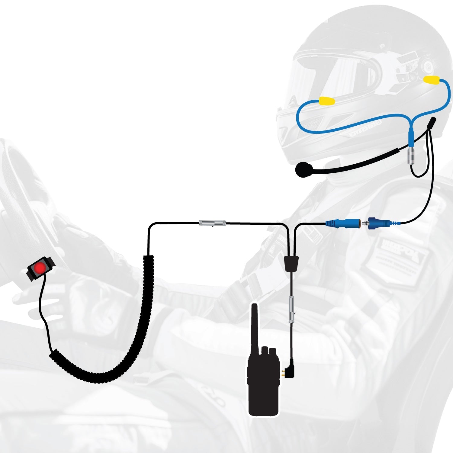 RUGGED Wired Driver Only Communication Kit with RDH16 Radio