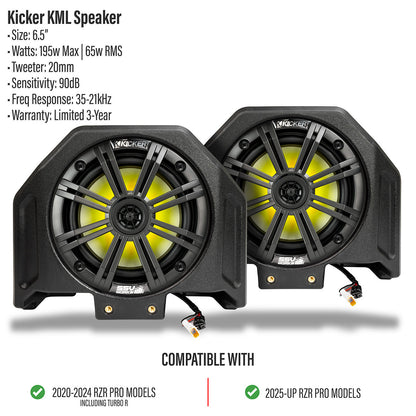 2020-2026 Polaris® RZR Pro R / Turbo R / Pro S / Pro XP 6.5" Rear-Hump Speaker-Pods