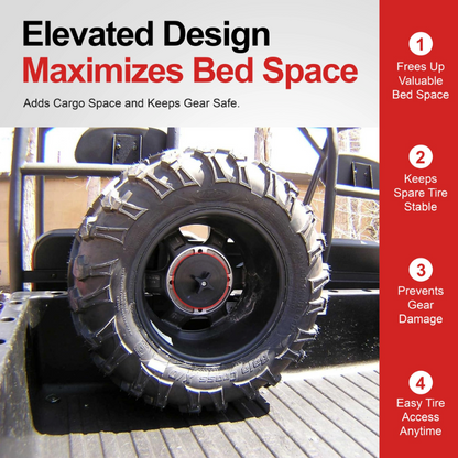 POLARIS RANGER GENERAL PATENTED BED MOUNTED SPARE TIRE CARRIER