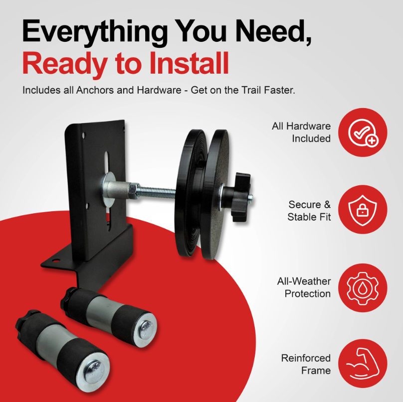 POLARIS RANGER GENERAL PATENTED BED MOUNTED SPARE TIRE CARRIER