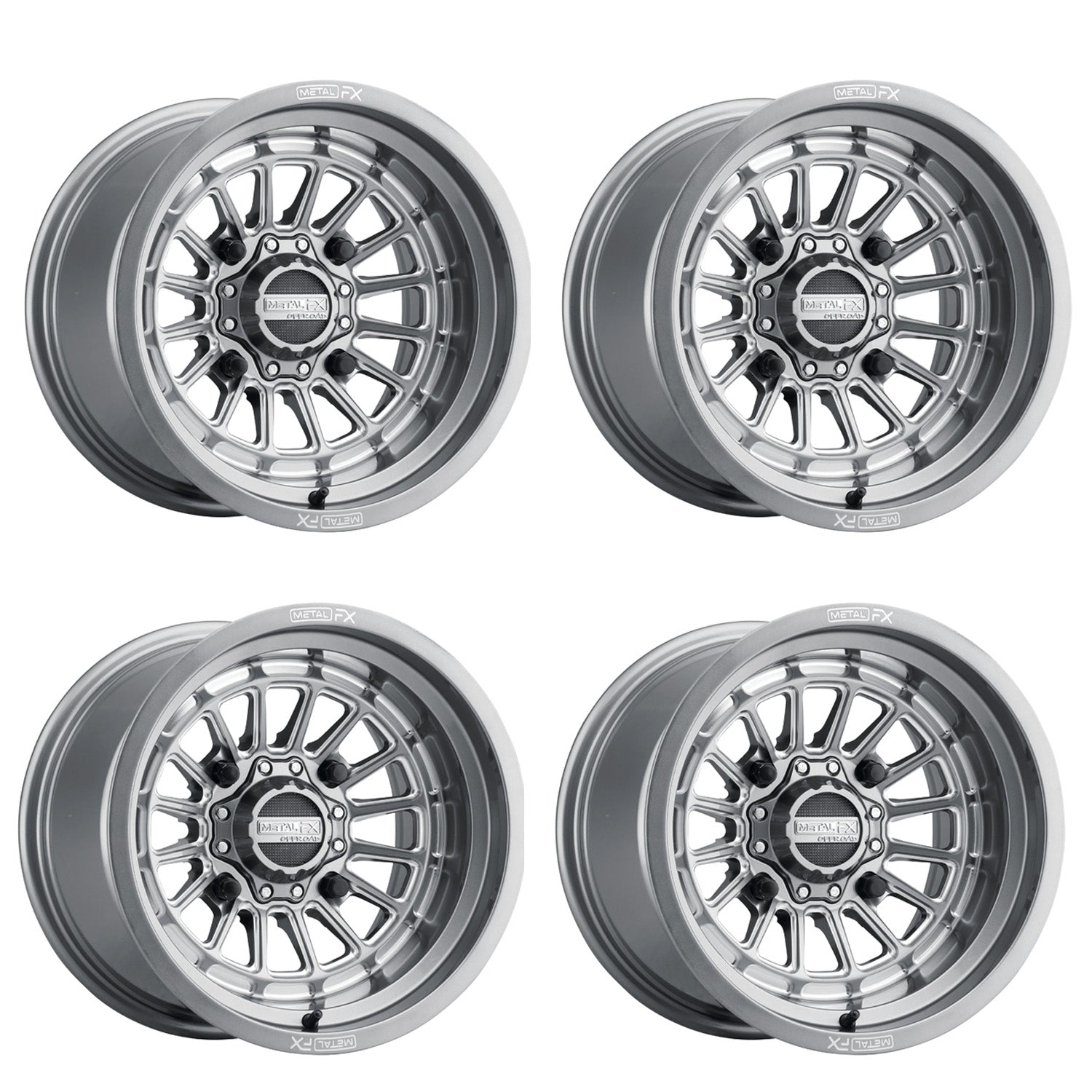 Set of 4 15x10 Delta Wheels (Gun Metal Contrast Cut) (4/156)